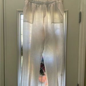Nice Pair of Karen Kane Easy Breezy Linen Elastic Waist Straight Leg Pants L